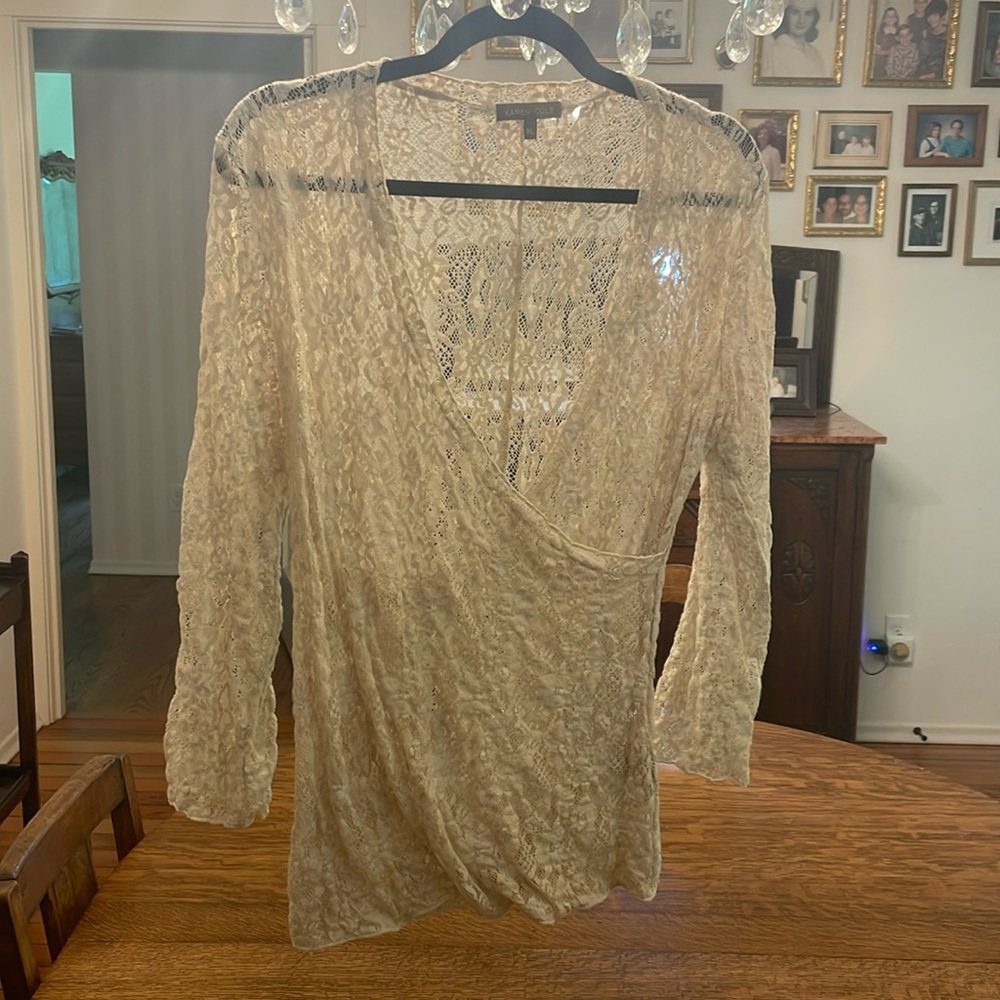 Beautiful lace Karen Cole top. Marked XL, actually One Size. Gorgeous.